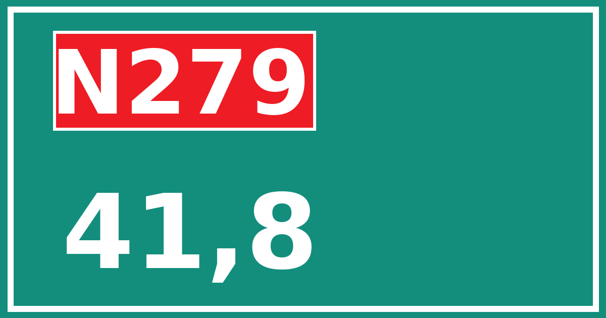 Hectometerbord N279 41,8