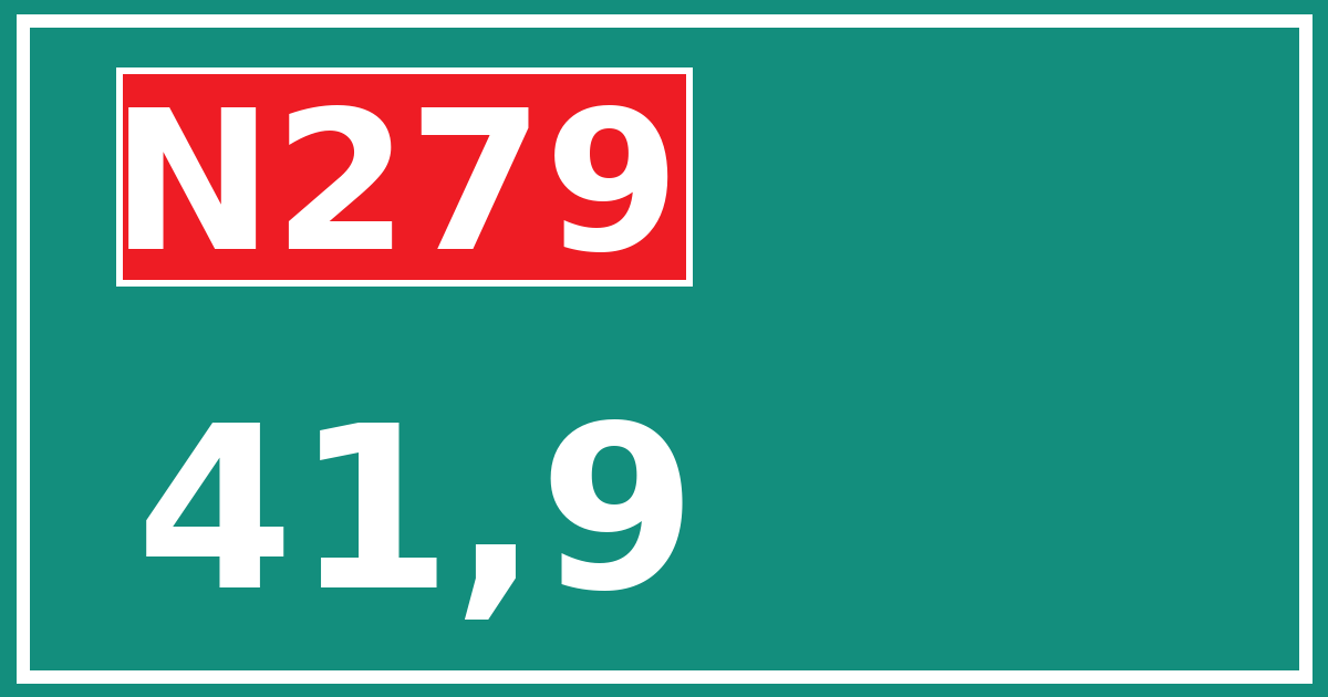 Hectometerbord N279 41,9