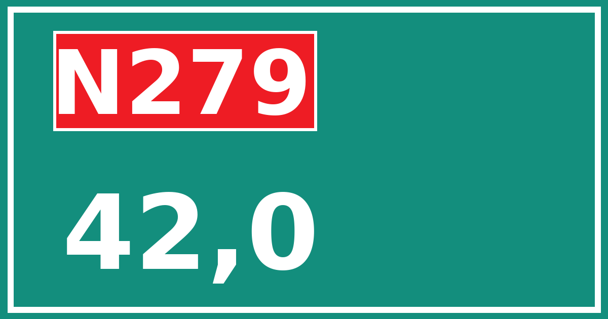 Hectometerbord N279 42,0
