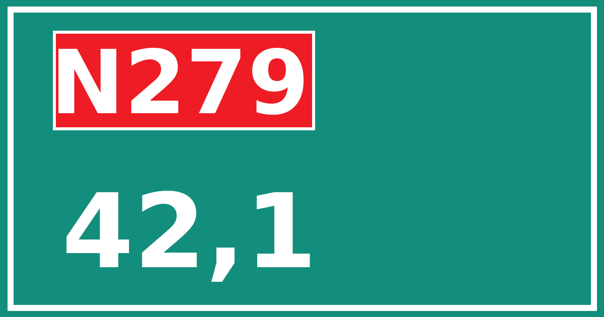 Hectometerbord N279 42,1