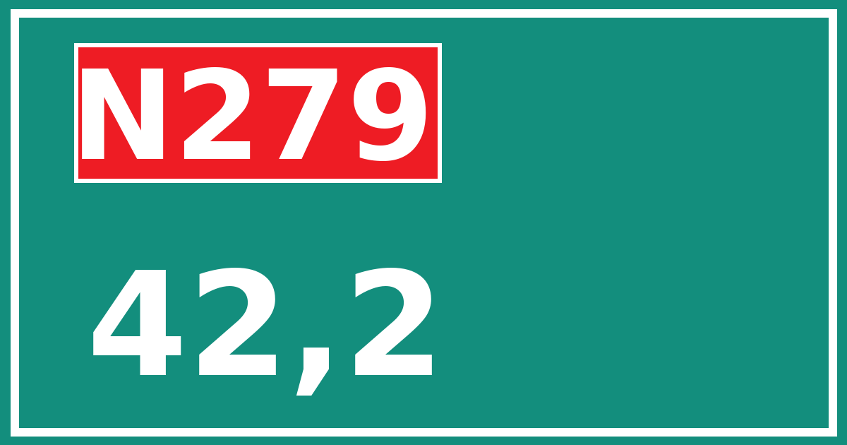 Hectometerbord N279 42,2