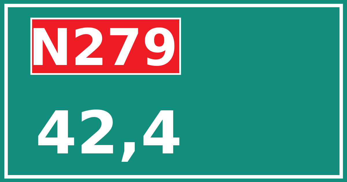 Hectometerbord N279 42,4