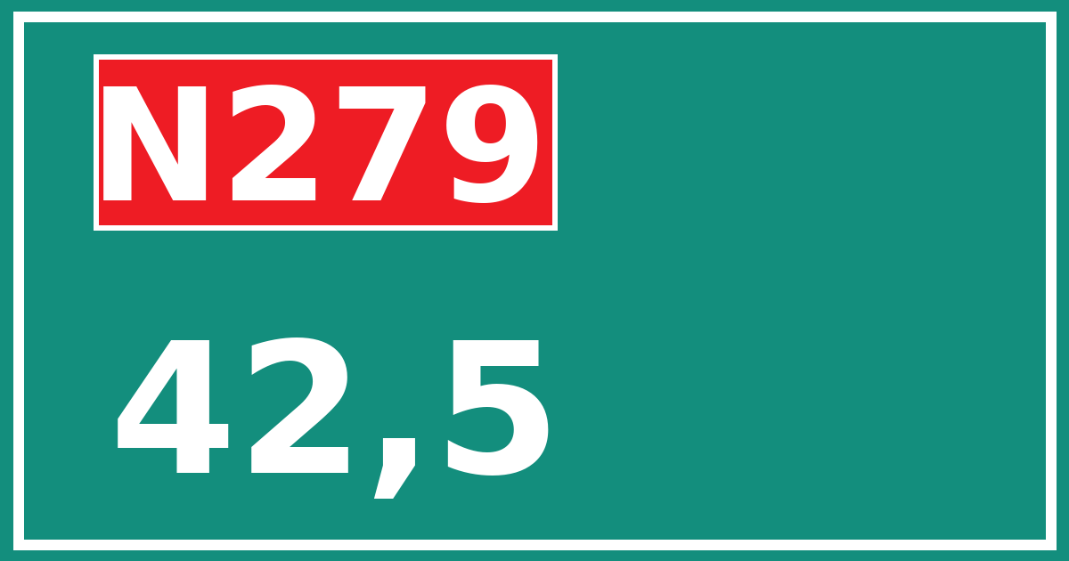 Hectometerbord N279 42,5