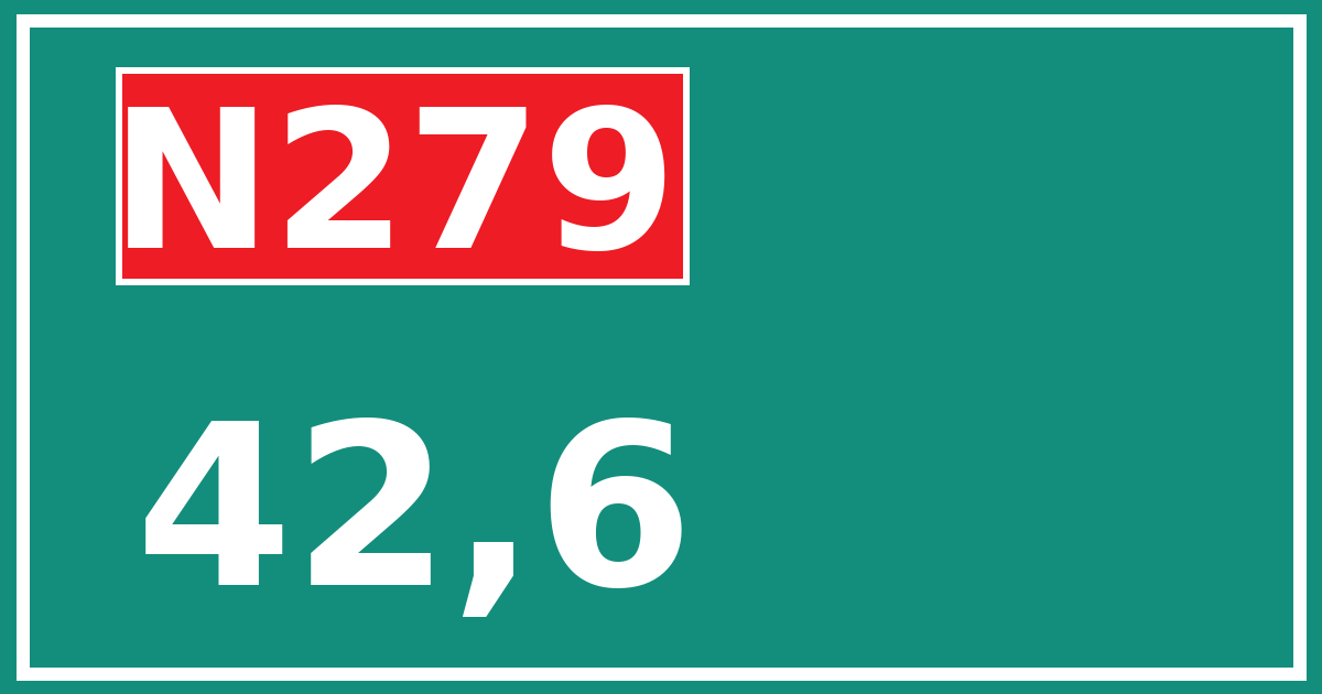 Hectometerbord N279 42,6