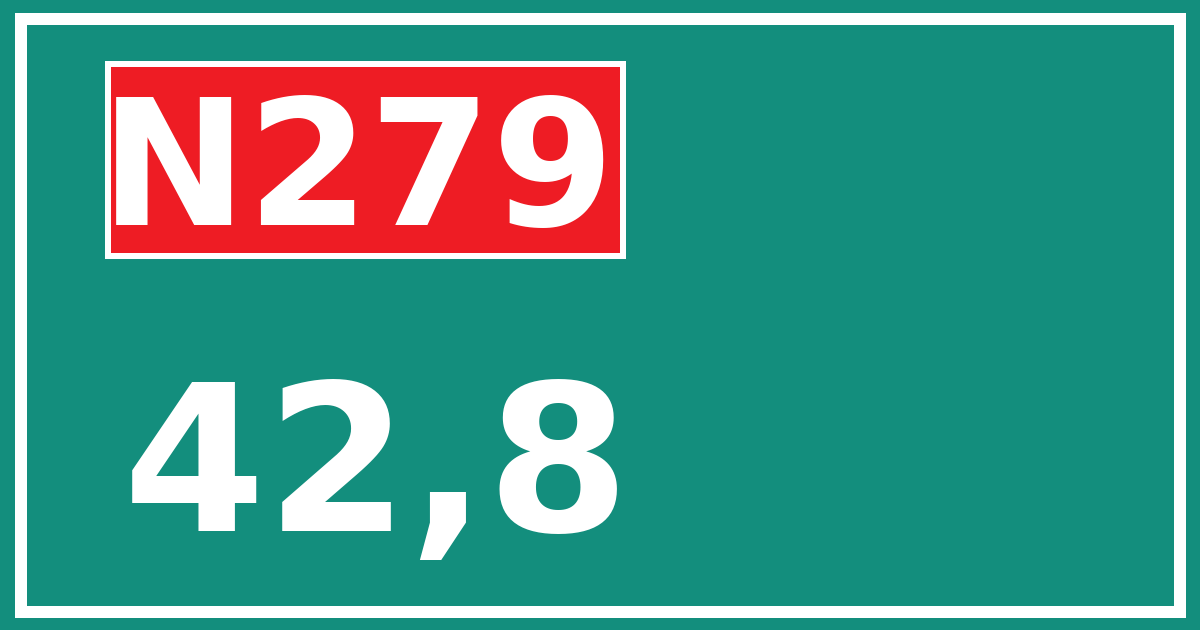 Hectometerbord N279 42,8