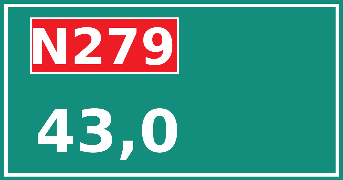 Hectometerbord N279 43,0