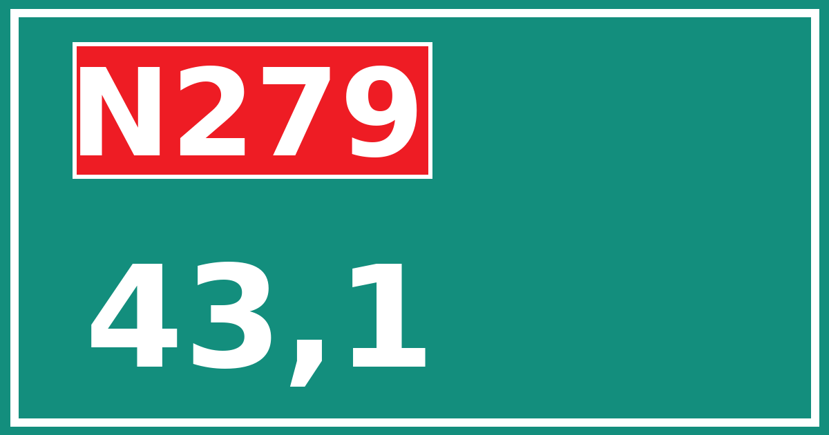 Hectometerbord N279 43,1