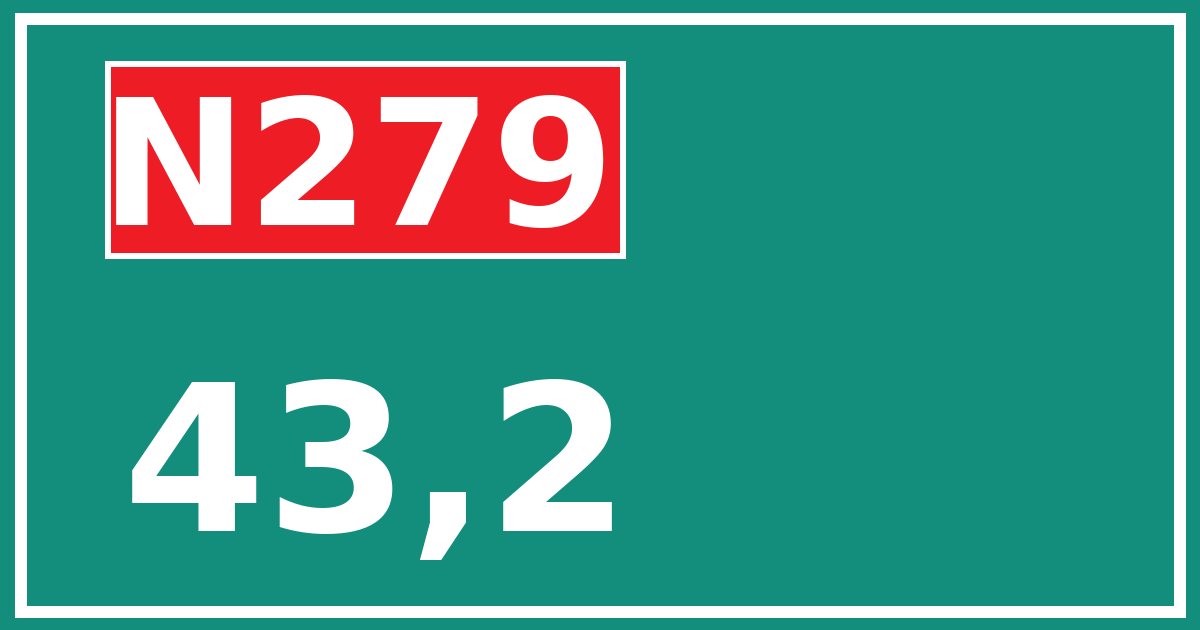 Hectometerbord N279 43,2