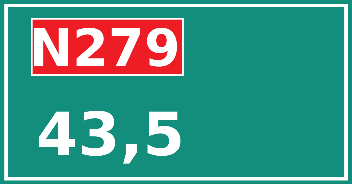 Hectometerbord N279 43,5