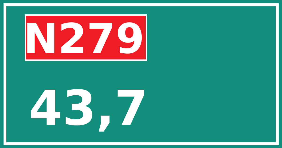 Hectometerbord N279 43,7