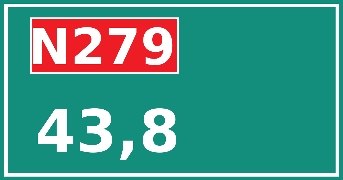 Hectometerbord N279 43,8