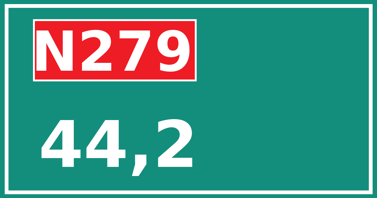 Hectometerbord N279 44,2