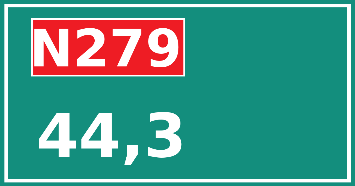 Hectometerbord N279 44,3