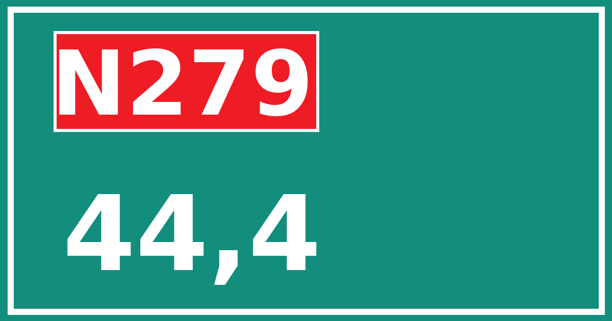 Hectometerbord N279 44,4