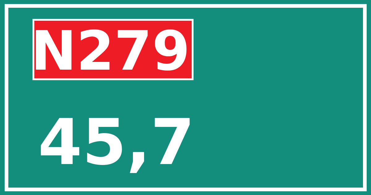 Hectometerbord N279 45,7