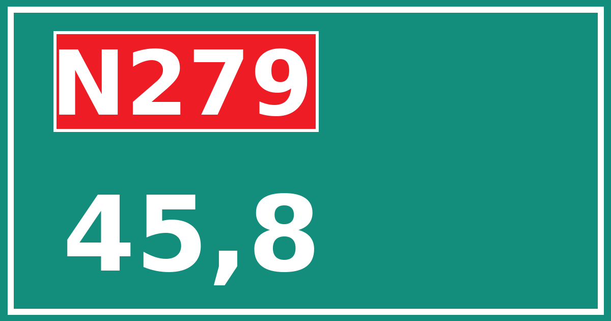 Hectometerbord N279 45,8