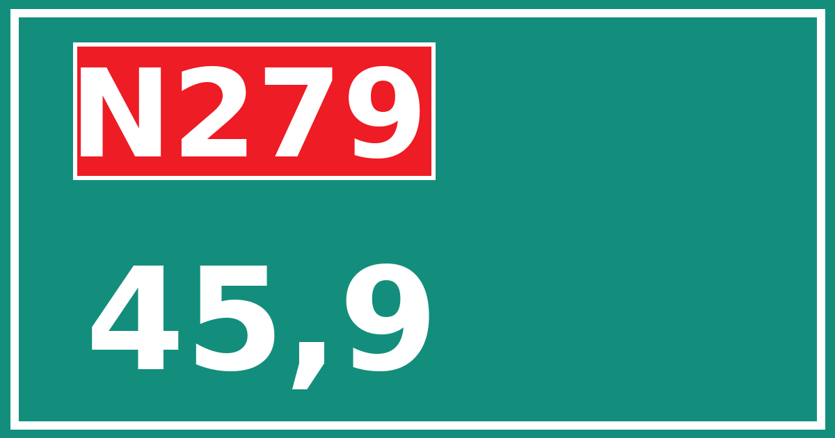 Hectometerbord N279 45,9
