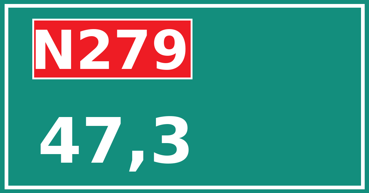 Hectometerbord N279 47,3