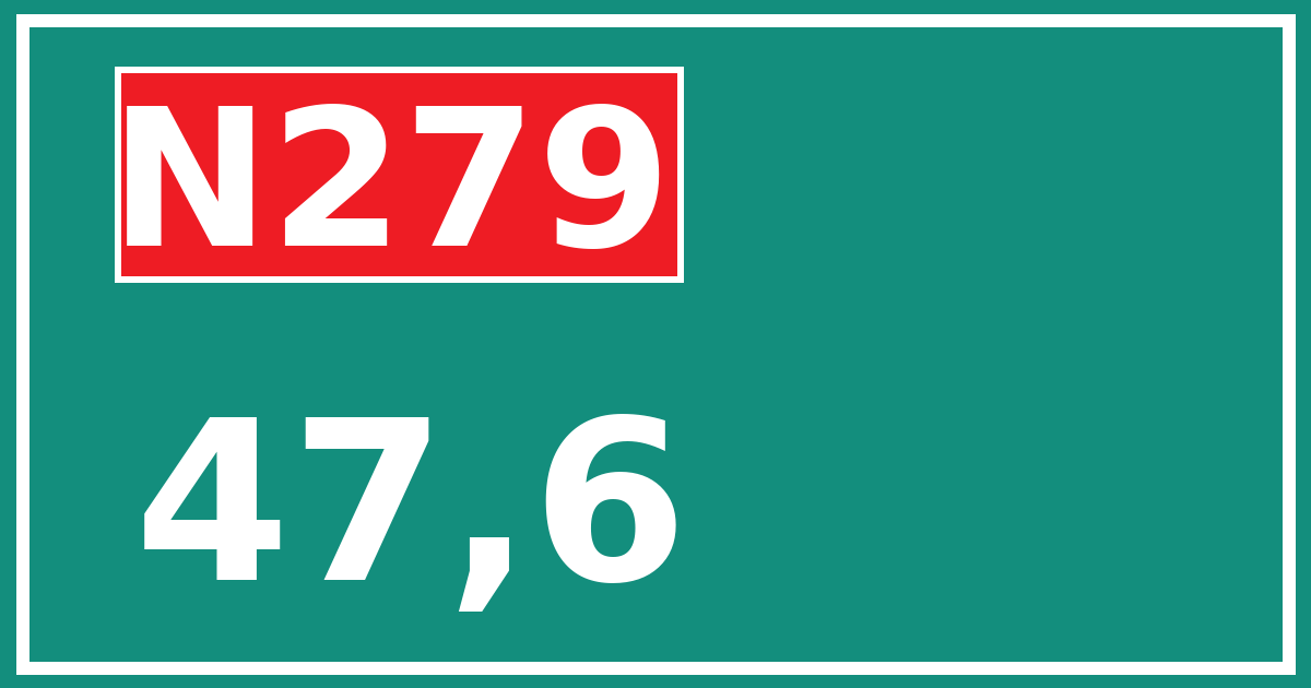 Hectometerbord N279 47,6