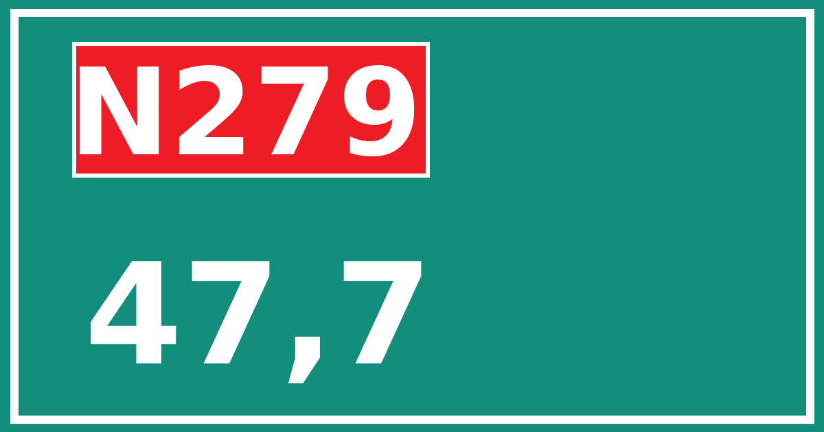 Hectometerbord N279 47,7