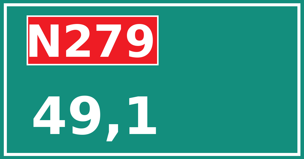Hectometerbord N279 49,1