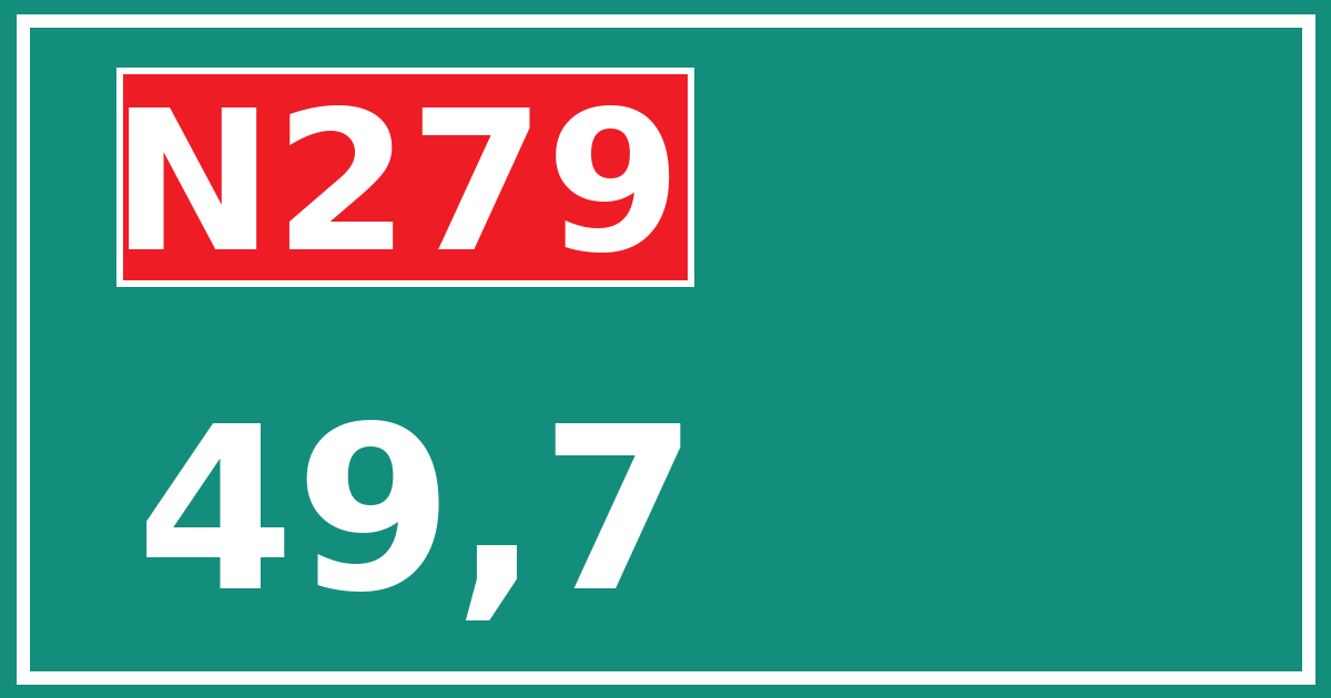 Hectometerbord N279 49,7