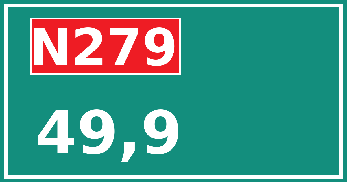 Hectometerbord N279 49,9