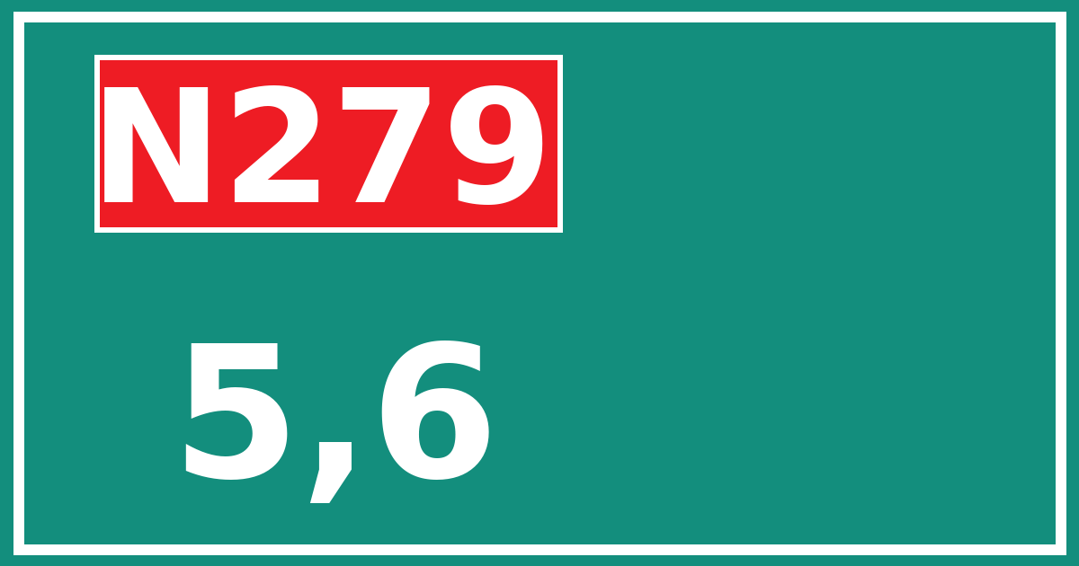 Hectometerbord N279 5,6