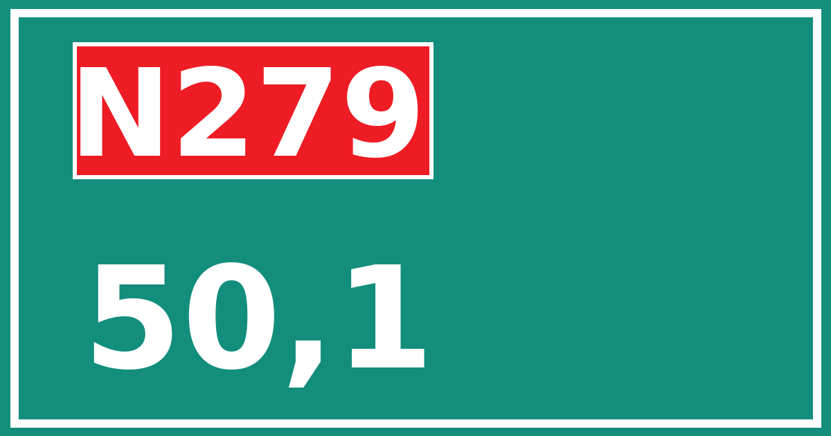Hectometerbord N279 50,1