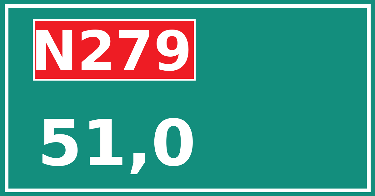 Hectometerbord N279 51,0