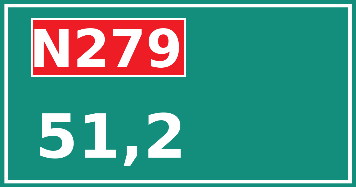 Hectometerbord N279 51,2