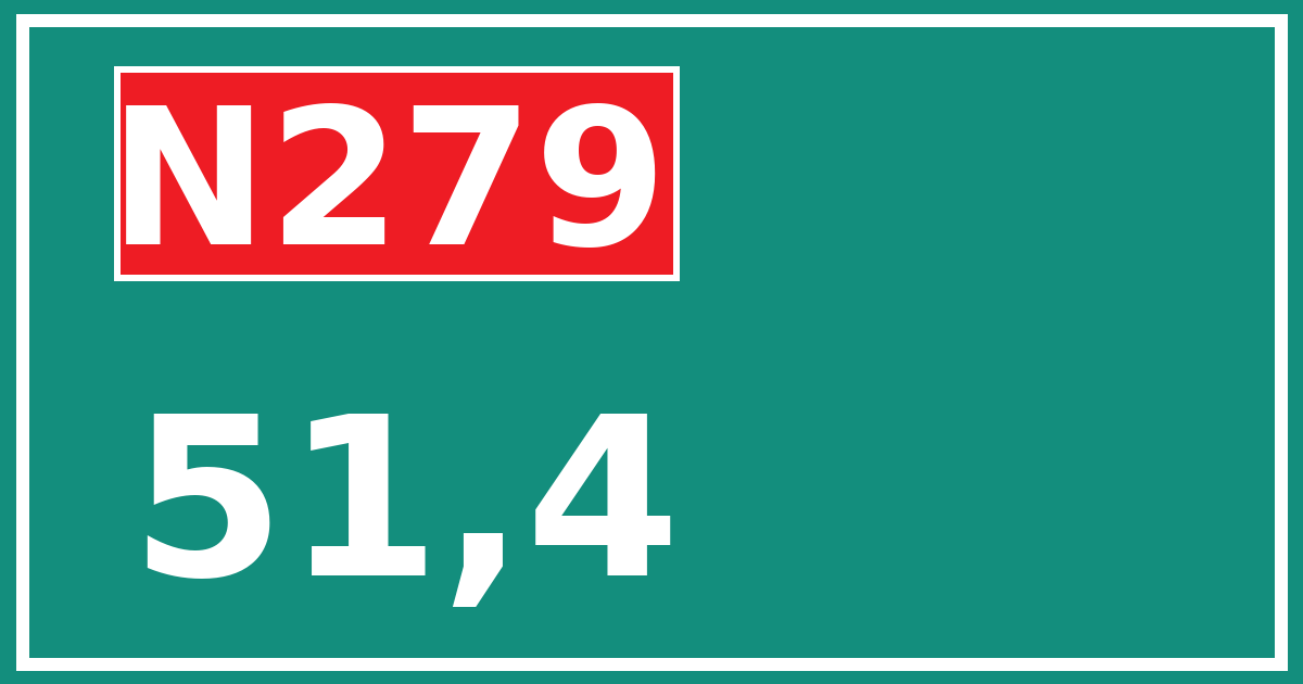 Hectometerbord N279 51,4