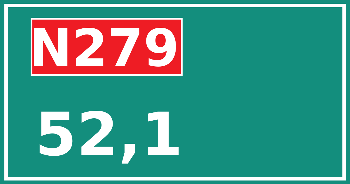 Hectometerbord N279 52,1