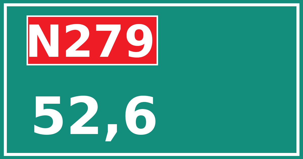 Hectometerbord N279 52,6