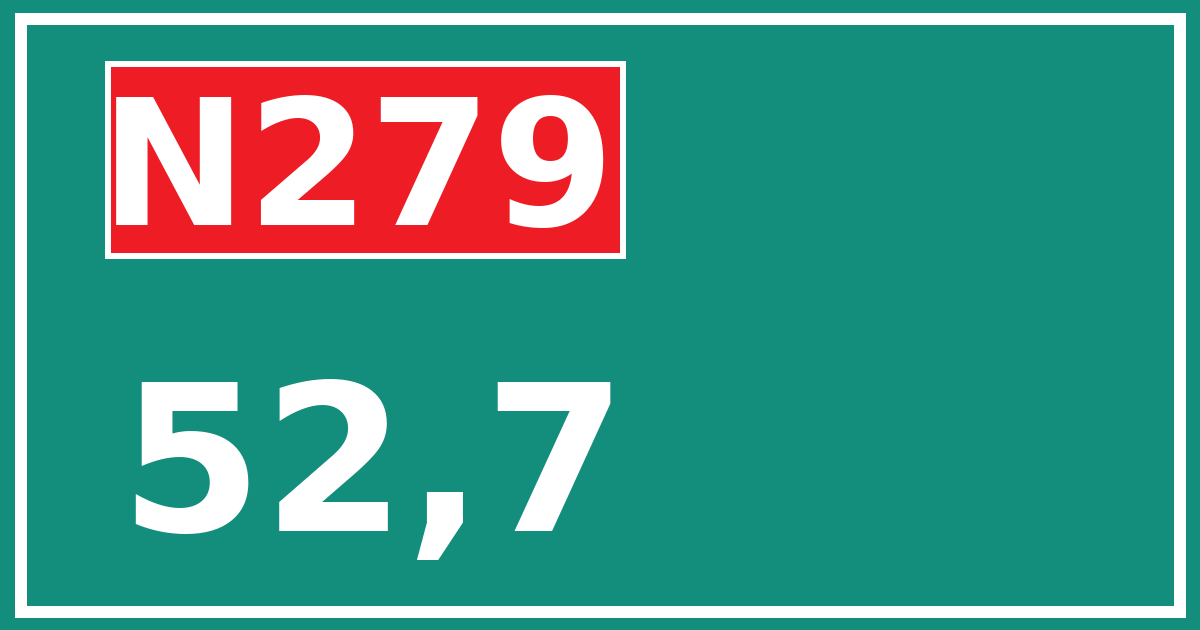Hectometerbord N279 52,7