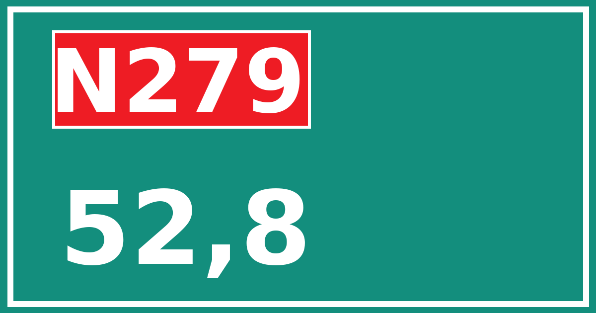 Hectometerbord N279 52,8