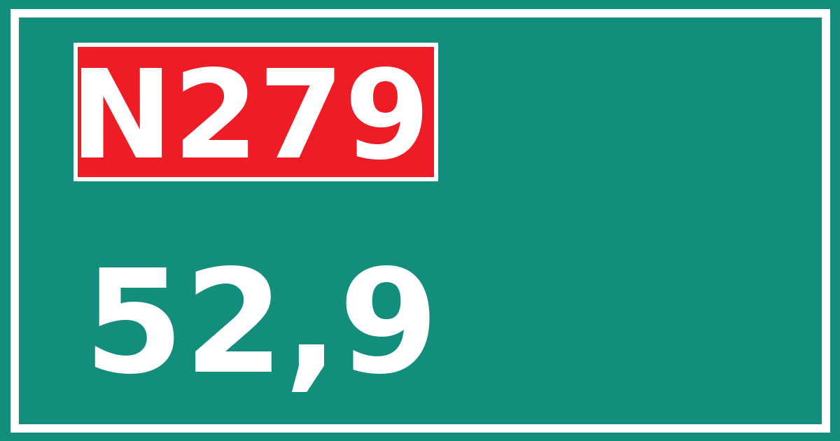 Hectometerbord N279 52,9