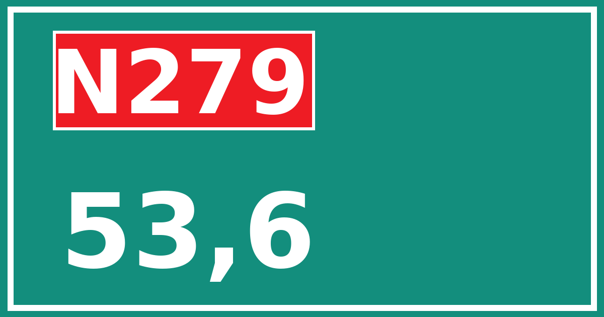 Hectometerbord N279 53,6
