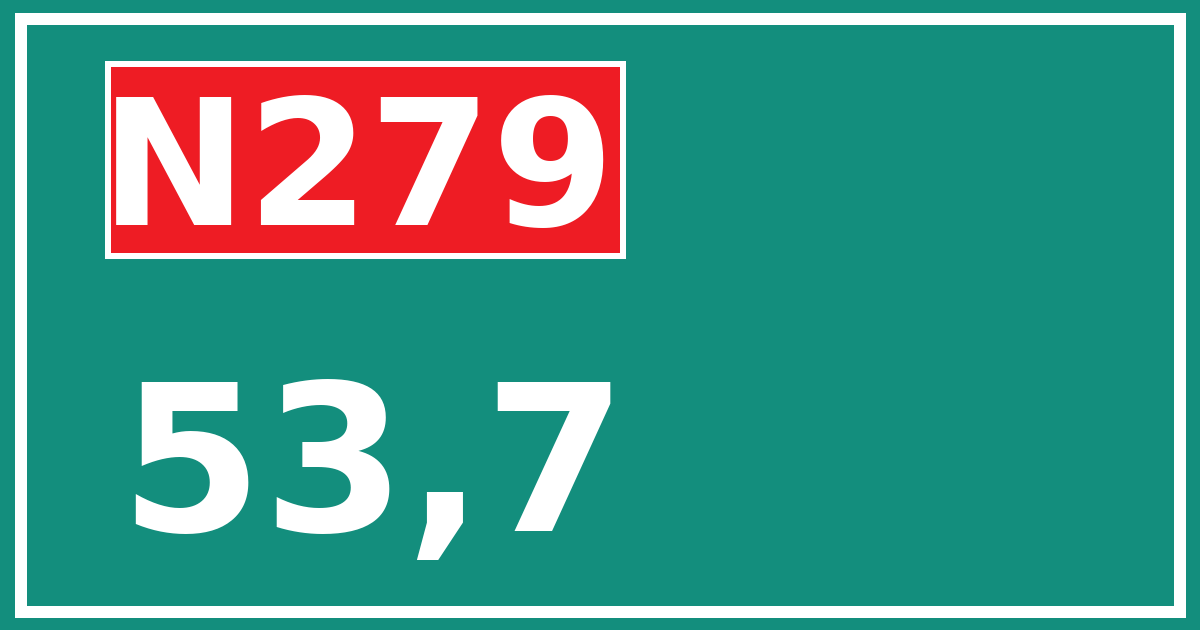 Hectometerbord N279 53,7