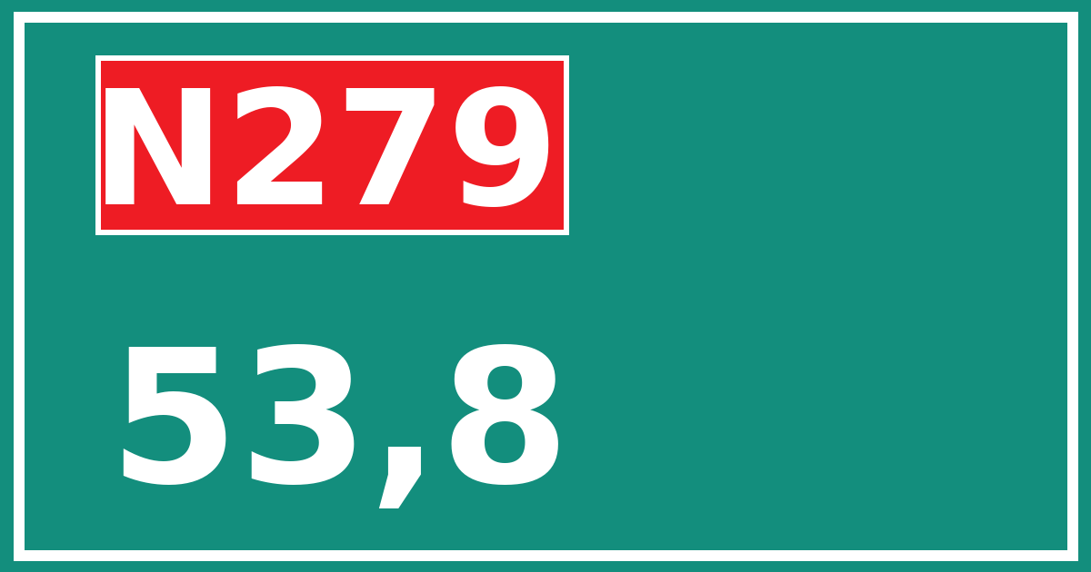 Hectometerbord N279 53,8