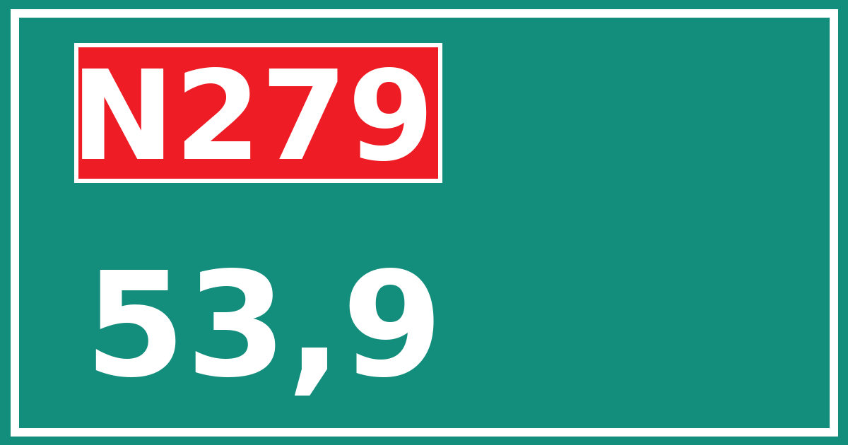 Hectometerbord N279 53,9