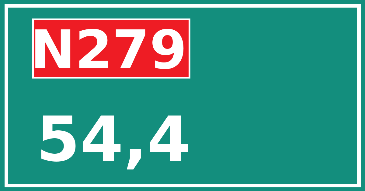 Hectometerbord N279 54,4