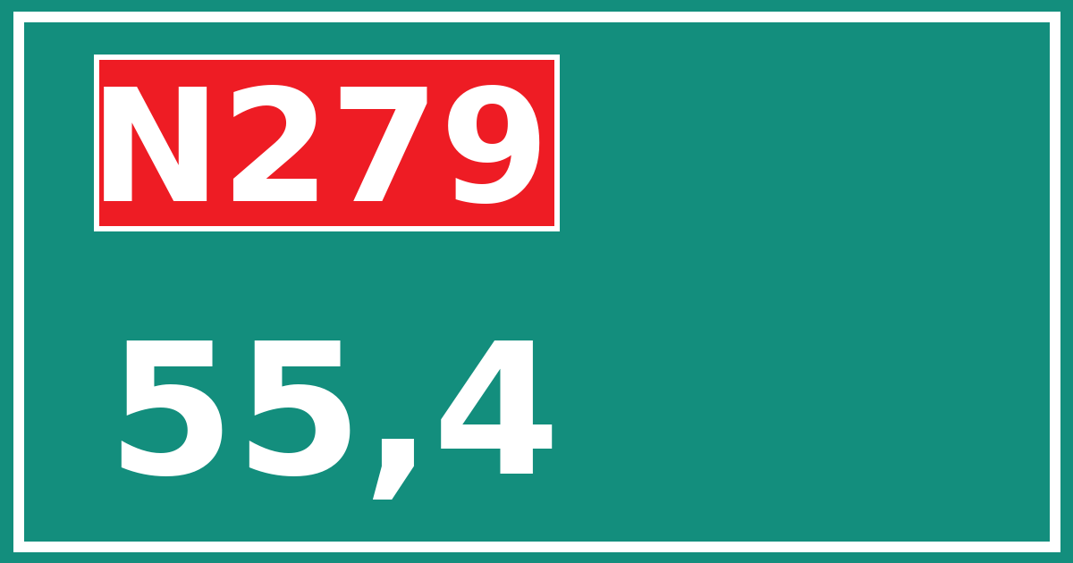 Hectometerbord N279 55,4