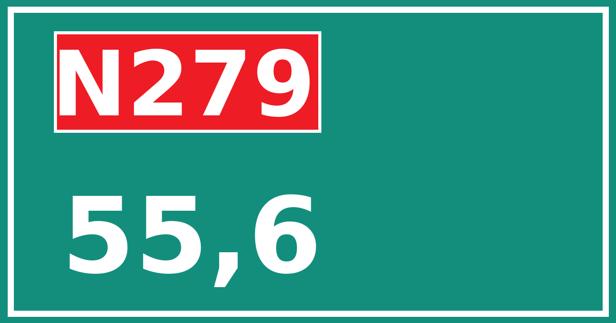 Hectometerbord N279 55,6