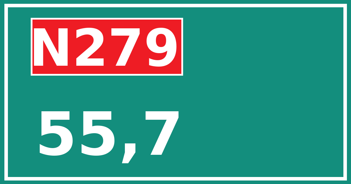 Hectometerbord N279 55,7