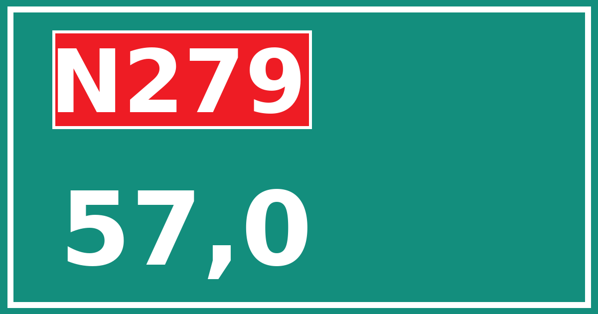 Hectometerbord N279 57,0