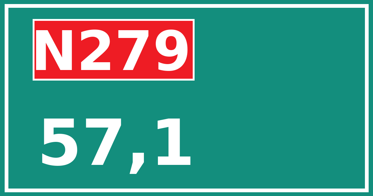 Hectometerbord N279 57,1
