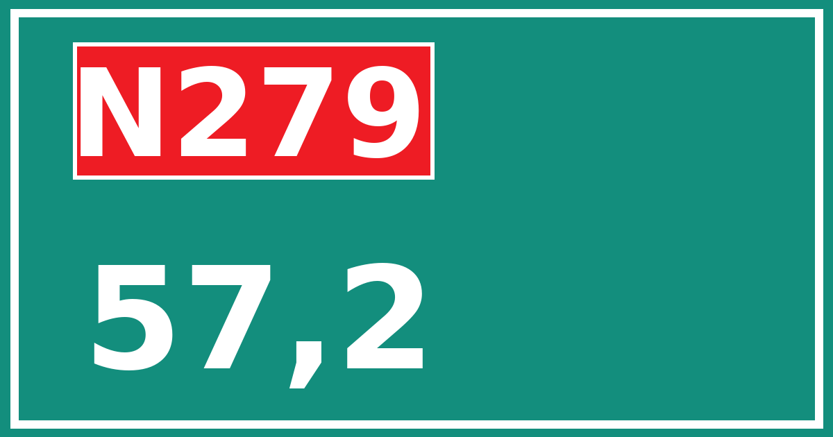 Hectometerbord N279 57,2