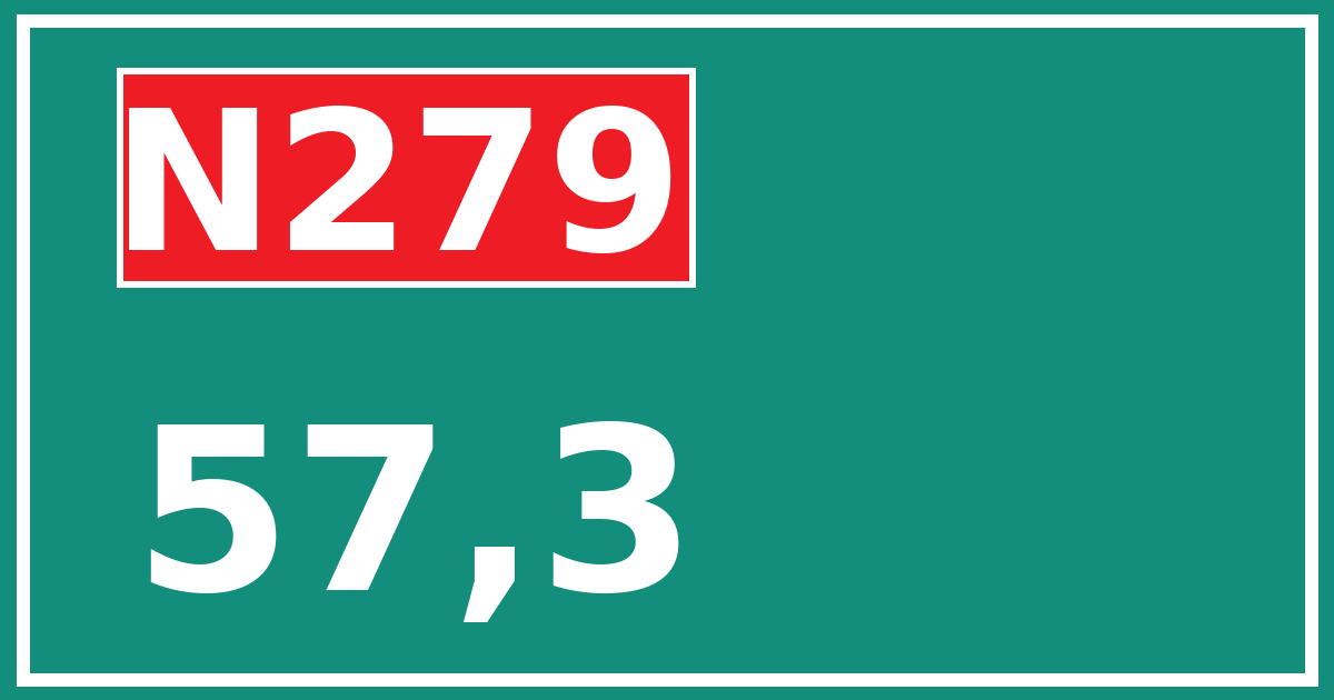Hectometerbord N279 57,3