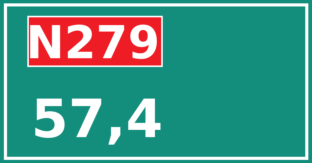 Hectometerbord N279 57,4